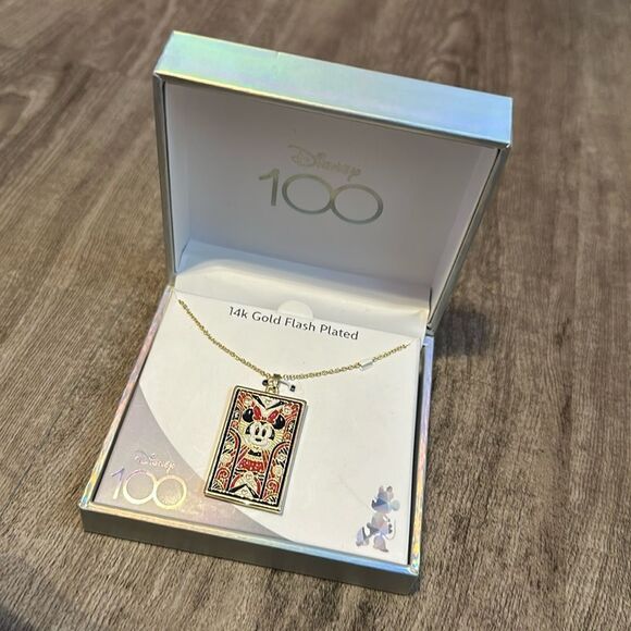 Disney 100 Gold Flash Plated  Minnie Mouse Necklace - Picture 1 of 4